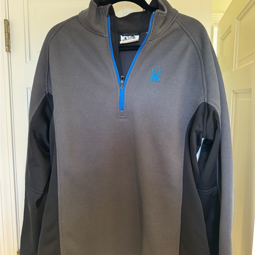 Spyder Men's Gray and Black Performance Jacket with Blue Accents